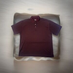 PGA Tour Polo Shirt Mens‎ 2XL Burgundy Performance Golf Polyester Stretch
